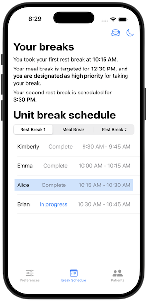 Mobile app screenshot